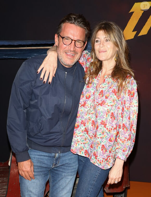 Benjamin Castaldi et sa femme Aurore Aleman - Première du film "Indiana Jones et le Cadran de la destinée" au cinéma Le Grand Rex à Paris, le 26 juin 2023.