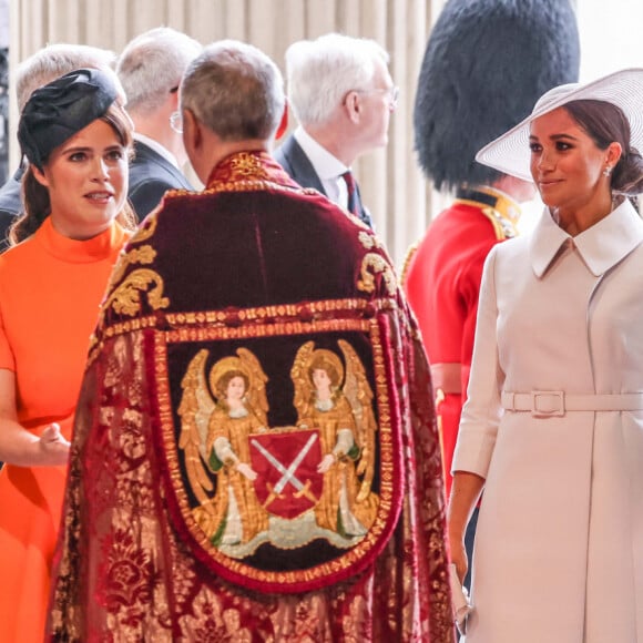 Le prince Harry, duc de Sussex et Meghan Markle, duchesse de Sussex - Les membres de la famille royale et les invités lors de la messe célébrée à la cathédrale Saint-Paul de Londres, dans le cadre du jubilé de platine (70 ans de règne) de la reine Elisabeth II d'Angleterre. Londres, le 3 juin 2022. 