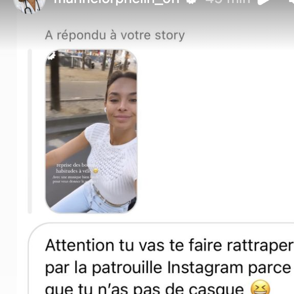 Marine Lorphelin multiplie les infractions à vélo lors d'une balade à Paris. Instagram