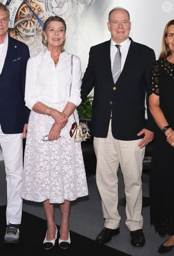 Exclusif - Le prince Albert II de Monaco et sa soeur la princesse Caroline de Hanovre ont visité la 7ème édition d'artmonte-carlo au Grimaldi Forum à Monaco, le 7 jullet 2023.