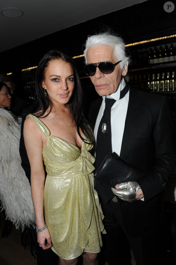 Lindsay Lohan et Karl Lagerfeld au VIP Room Theater le 5 mars 2010