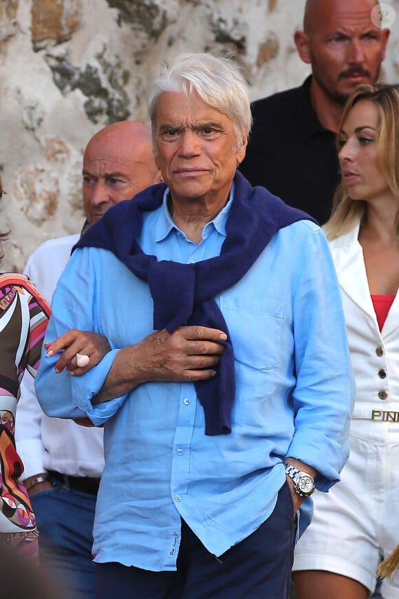 Bernard Tapie et sa femme Dominique sont allés diner au restaurant "Le Girelier" à Saint-Tropez, le 15 juillet 2020. 