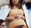 Camille Cerf (Miss France), enceinte dans les tribunes lors des Internationaux de France de Tennis de Roland Garros © Jacovides-Moreau / Bestimage