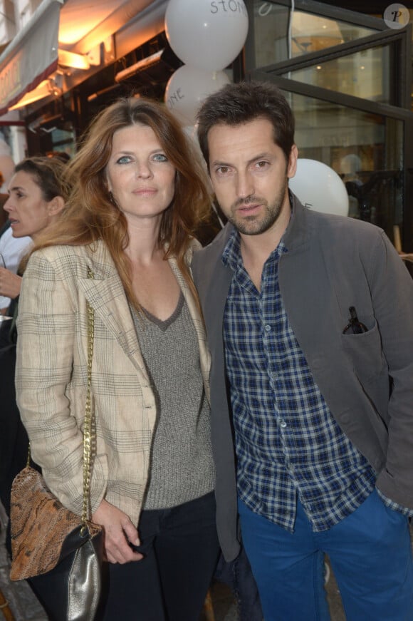 Frederic Diefenthal et sa femme Gwendoline Hamon - Soiree d'inauguration de la boutique Stone de la creatrice de bijoux Marie Poniatovski, la soeur de Sarah Lavoine a Paris, le 25 juin 2013. La boutique se trouve au 60 rue des Saint Peres. 