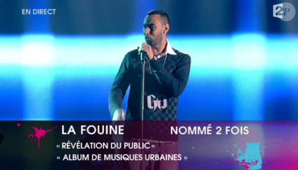 La Fouine est lui aussi nominé dans la catégorie Artiste ou groupe révélation du public.