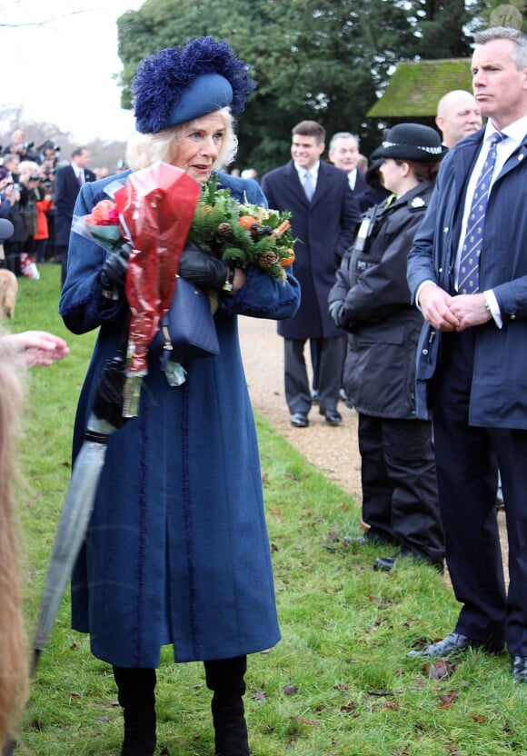 Camilla Parker Bowles, reine consort d'Angleterre - La famille royale d'Angleterre au premier service de Noël à Sandringham depuis le décès de la reine Elizabeth II le 25 décembre 2022. 