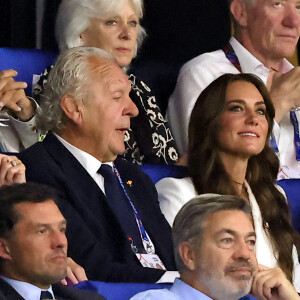 Kate Middleton, Princesse de Galles aux côtés de Bill Beaumont, Président de World Rugby, a assisté au match comptant pour la phase de poule entre l'Angleterre et l'Argentine au stade Vélodrome de Marseille le 9 Septembre 2023 © Dominique Jacovides / Bestimage 
