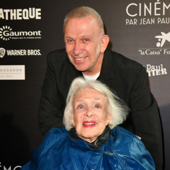 Jean-Paul Gaultier, Micheline Presle - Visite privée de l'exposition Cinémode par Jean-Paul Gaultier à la cinémathèque française à Paris le 3 octobre 2021. © Veeren Ramsamy - Christophe Clovis/Bestimage 