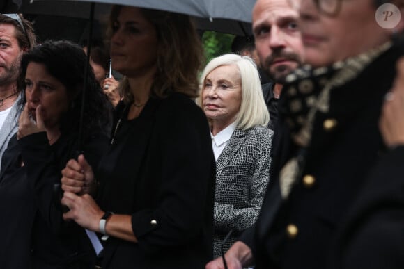 Exclusif - Michèle Torr - Obsèques de Claude Barzotti à Court-Saint-Etienne en Belgique. Le 1er juillet 2023