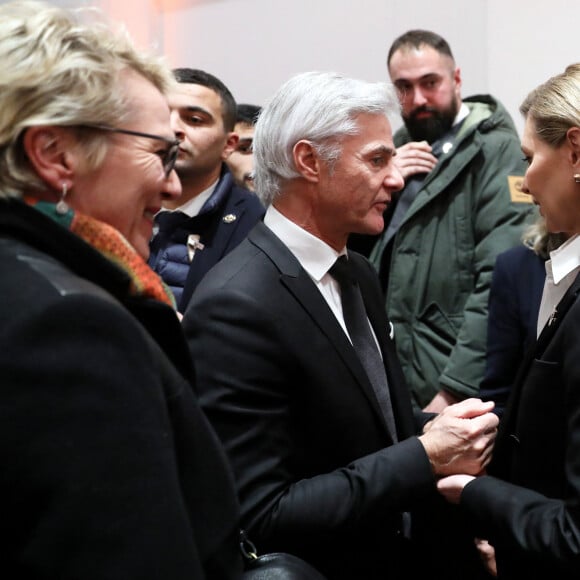 Exclusif - Elise Lucet, Cyril Viguier et Olena Zelenska lors de la soirée de gala au profit de la fondation Olena Zelenska à la salle Pleyel à Paris le 13 décembre 2022. (DOMINIQUE JACOVIDES / BESTIMAGE)