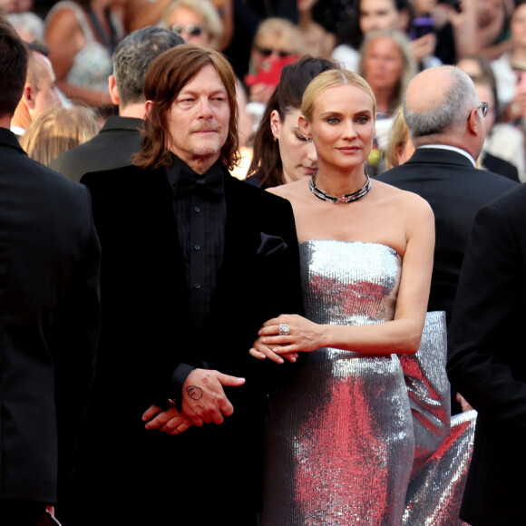 Ils sont même parents ensemble, d'une fille prénommée Nova, née en 2018.
Diane Kruger, Guillaume Cane et Norman Reedus, à la montée des marches pour la cérémonie de clôture du 75ème Festival International du Film de Cannes. Le 28 mai 2022 © Dominique Jacovides / Bestimage 