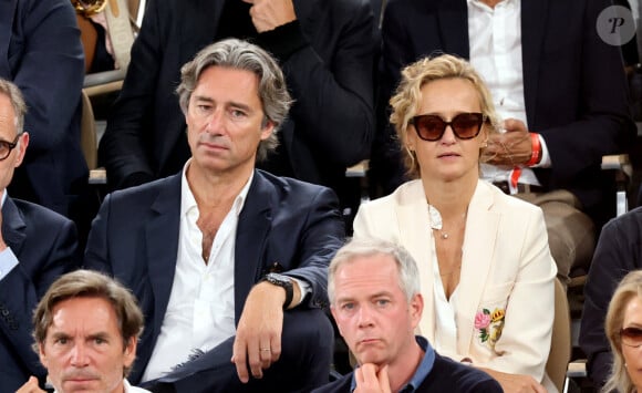 Laurent Solly et sa femme Caroline Roux en tribune (jour 13) lors des Internationaux de France de Tennis de Roland Garros 2022 à Paris, France, le 3 juin 2022.