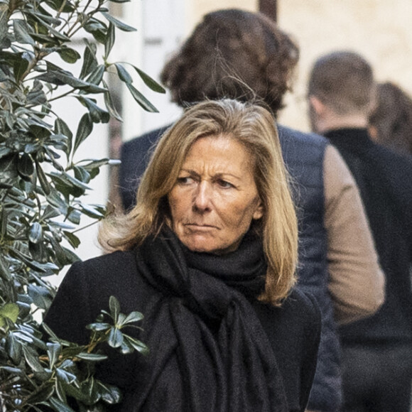 Exclusif - Claire Chazal - Obsèques de Michaël Denard en l'Eglise Saint-Roch à Paris, le 24 février 2023. L'ancien danseur étoile de l'Opéra de Paris est mort le 17 février d'un cancer généralisé à l'âge de 78 ans. © Pierre Perusseau / Bestimage 