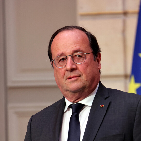 François Hollande - Cérémonie d'investiture du président de la République, Emmanuel Macron au Palais de l'Elysée à Paris le 7 Mai 2022, suite à sa réélection le 24 avril dernier. © Dominique Jacovides/Bestimage