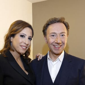 Exclusif - Léa Salamé et Stéphane Bern en backstage de l'émission "Unis face au séisme" à l'Olympia diffusée en direct sur France 2, le 14 mars 2023.