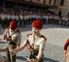 La jeune femme s'est vu remettre une arme blanche à l'Académie générale militaire de Saragosse ce 19 septembre
La princesse Leonor d'Espagne participe à la cérémonie du sabre à l'Académie générale militaire de Saragosse le 19 septembre 2023. 