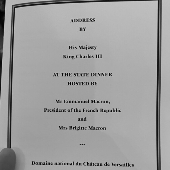 Charlotte Gainsbourg au dîner d'État en l'honneur de Charles III, à Versailles, le mercredi 20 septembre 2023