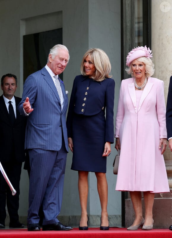 José Pietroboni, le roi Charles III d'Angleterre, Brigitte Macron et Camilla Parker Bowles - Le roi et la reine d'Angleterre reçus au palais de l'Elysée à Paris. Le 20 septembre 2023. © Moreau-Jacovides / Bestimage