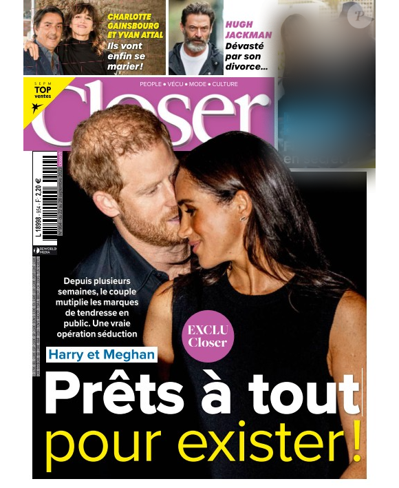 Le prince Harry et Meghan Markle en couverture de "Closer", 22 septembre 2023.
