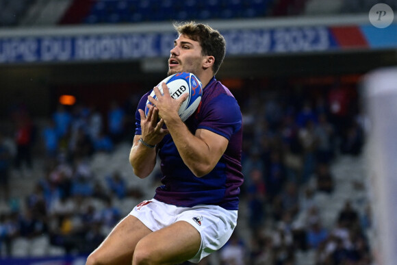 Antoine Dupont ( - France ) - - Coupe du Monde de Rugby France 2023 du match de Poule A entre la France et l'Uruguay (27-12) au stade Pierre-Mauroy à Lille le 14 septembre 2023. 