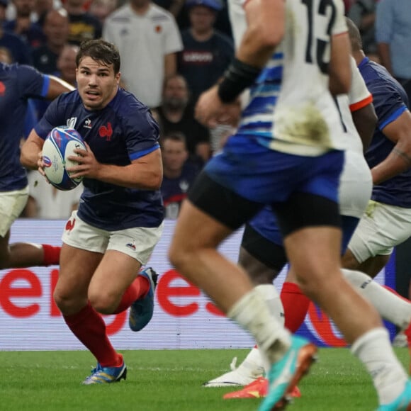 Antoine Dupont (France) - Coupe du Monde de Rugby France 2023 du match de Poule A entre la France et la Namibie (96-0) au stade Velodrome à Marseille le 21 septembre 2023. 