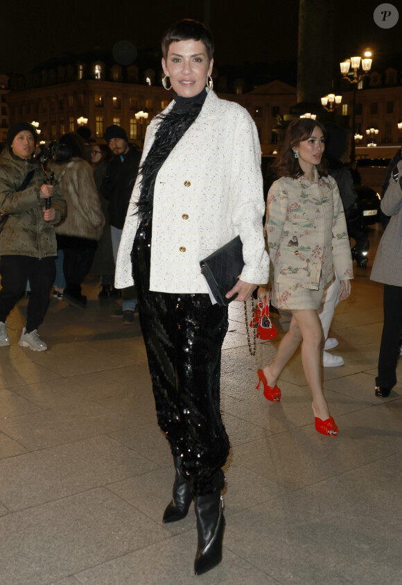 Cristina Cordula - Arrivées au défilé Giambattista Valli Haute Couture printemps / été 2023 lors de la fashion week à Paris le 23 janvier 2023. © Christophe Aubert via Bestimage 