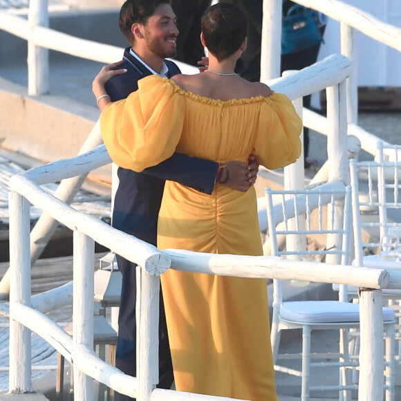 Exclusif - Cristina Cordula et son fils Enzo - Mariage de Cristina Cordula et Frédéric Cassin au site historique du phare de Punta Carena à Capri, Italie, le 8 juin 2017. 