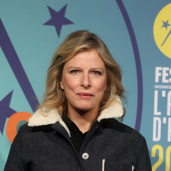 Karin Viard (présidente du jury) - Photocall lors de la 26ème édition du festival international du film de comédie de l'Alpe d'Huez le 19 janvier 2023. © Dominique Jacovides / Bestimage 