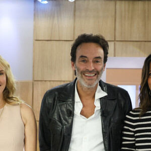 Exclusif - Diane Kruger, Anthony Delon, Aurélie Casse lors de l'enregistrement de l'émission "C l'Hebdo" présentée par A.Casse à Paris le 29 septembre 2023. © Coadic Guirec / Bestimage 