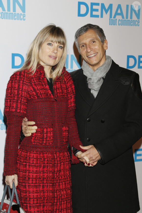 Nagui et sa femme Mélanie Page lors de l'avant-première du film "Demain tout commence" au Grand Rex à Paris le 28 novembre 2016.