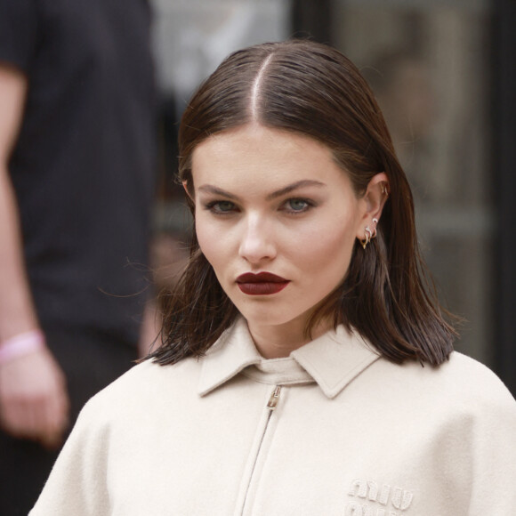 Thylane Blondeau - Défilé de mode prêt-à-porter Miu Miu, printemps-été 2024, lors de la Fashion Week de Paris. Le 3 octobre 2023. © Christophe Aubert / Bestimage