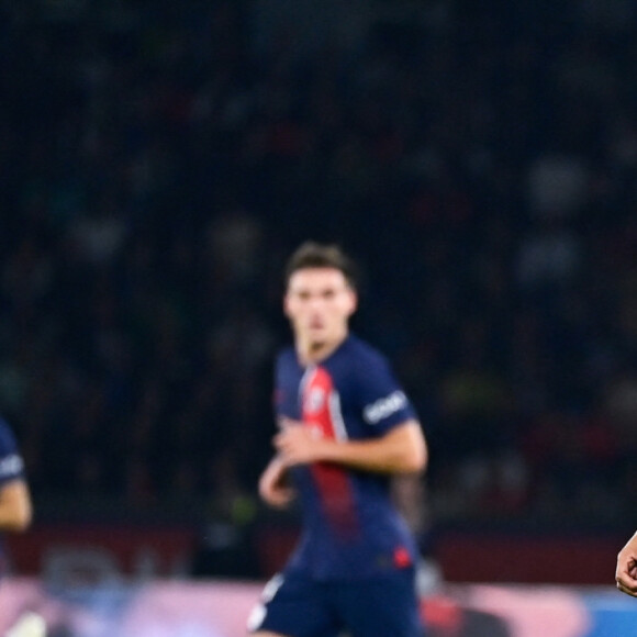 Kylian Mbappe ( 7 - PSG ) - Match de football Ligue 1 Uber Eats opposant le PSG à l'OM (4-0) au Parc des Princes à Paris, le 24 septembre 2023.