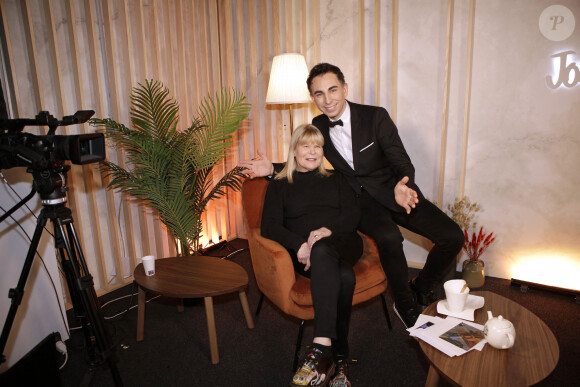 Exclusif - Jordan de Luxe avec Ghislaine Arabian lors de l'enregistrement de l'émission "Chez Jordan" à Paris le 14 mars 2022. © Cédric Perrin / Bestimage