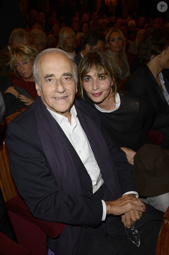 Jean-Pierre Elkabbach et sa fille Emmanuelle Bach - Générale de la pièce "Nina" au théâtre Edouard VII à Paris, le 16 septembre 2013.