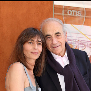 Jean-Pierre Elkabbach et sa fille Emmanuelle Bach à Rland Garros. 2011.