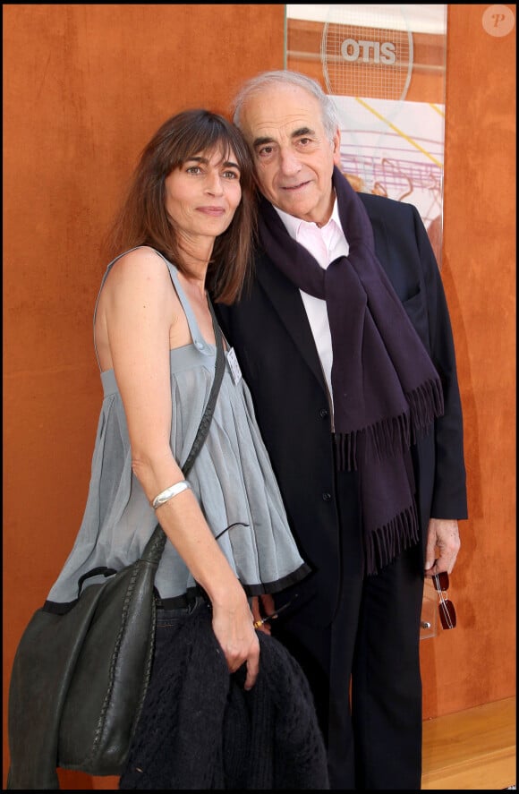 Jean-Pierre Elkabbach et sa fille Emmanuelle Bach à Rland Garros. 2011.
