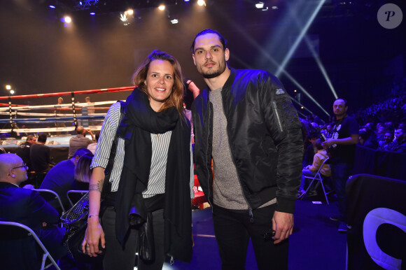 Laure Manaudou et son frère Florent Manaudou lors du gala de boxe organisé par Univent Production au Palais des Sports de Marseille le 24 mars 2018.