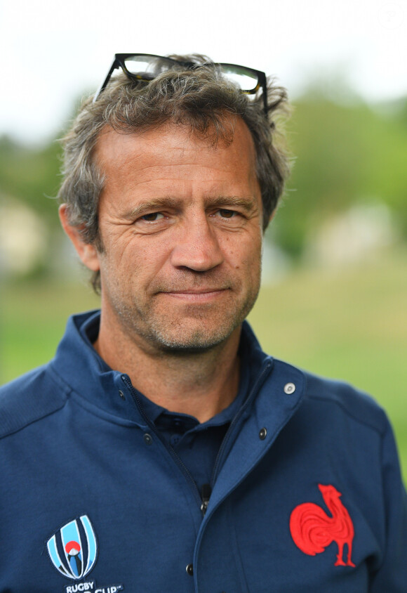 Fabien Galthié lors de la visite du centre d'entrainement du XV de France, en phase préparatoire de la Coupe du Monde Rugby 2019 au Japon. Marcoussis, le 5 septembre 2019. © Liewig/Pool/Bestimage