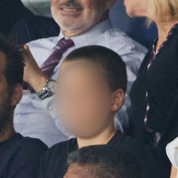 Une nouvelle sortie à deux après un match de football en septembre.
Benjamin Millepied et son fils Aleph dans les tribunes lors du match France - Irlande (2-0) lors des matchs qualificatifs à l'Euro 2024 au Parc des Prince à Paris le 7 septembre 2023. © Cyril Moreau/Bestimage 