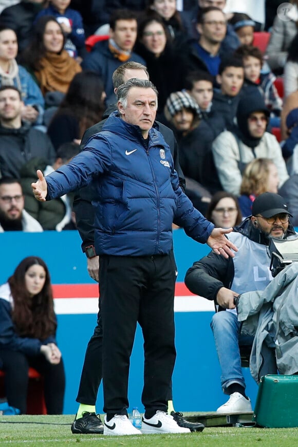 Christophe Galtier (PSG) - Match de championnat de Ligue 1 Uber Eats opposant le Paris Saint-Germain (PSG) au stade Rennais (0-2) au Parc des Princes à Paris le 19 mars 2023.