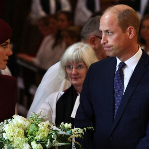 Le prince et la princesse de Galles connaitraient de violentes disputes 
Le prince William, prince de Galles, et Catherine (Kate) Middleton, princesse de Galles assistent à un service religieux marquant le premier anniversaire de la mort de la reine Elizabeth II à la cathédrale St Davids à Haverfordwest dans le Pembrokeshire, pays de Galles, Royaume Uni, le 8 septembre 2023. 