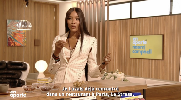 Naomi Campbell dans l'émission "En aparté", Canal+
