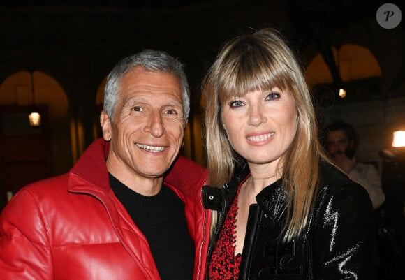 Exclusif - Nagui avec sa femme Mélanie Page - Cérémonie de remise du prix Raymond Devos au théâtre Edouard VII à Paris cadre de la 28ème édition de la semaine de la Langue Française et de la Francophonie le 20 mars 2023. © Coadic Guirec - Cyril Bruneau / Bestimage