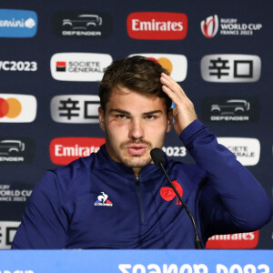 Antoine Dupont en conférence de presse pendant la Coupe du monde le 15 octobre 2023(Credit Image: © Mickael Chavet/ZUMA Press Wire)