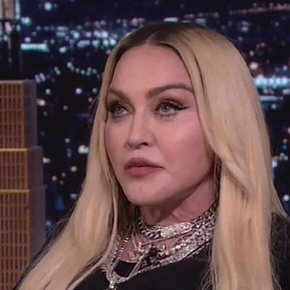 Madonna sur le plateau de l'émission "The Tonight Show Starring Jimmy Fallon" à New York. 