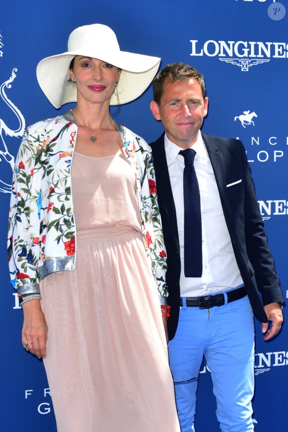 Géraldine Maillet et son compagnon Daniel Riolo - 168ème Prix de Diane Longines à l'hippodrome de Chantilly, France, le 18 juin 2017. © Giancarlo Gorassini/Bestimage