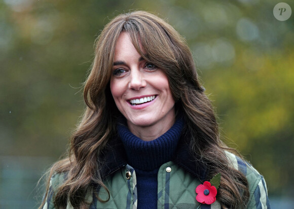 Elle a désormais une teinte plus foncée qu'auparavant
Catherine (Kate) Middleton, princesse de Galles, visitent Outfit Moray, une organisation caritative primée à Moray (Ecosse), le 2 novembre 2023. ©Jane Barlow/WPA-Pool