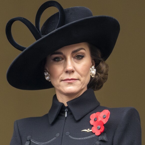 Kate Middleton - La famille royale honore les disparus des deux guerres mondiales lors de la cérémonie Remembrance Sunday (Dimanche du souvenir) au Cénotaphe à Londres. Le 12 novembre 2023.