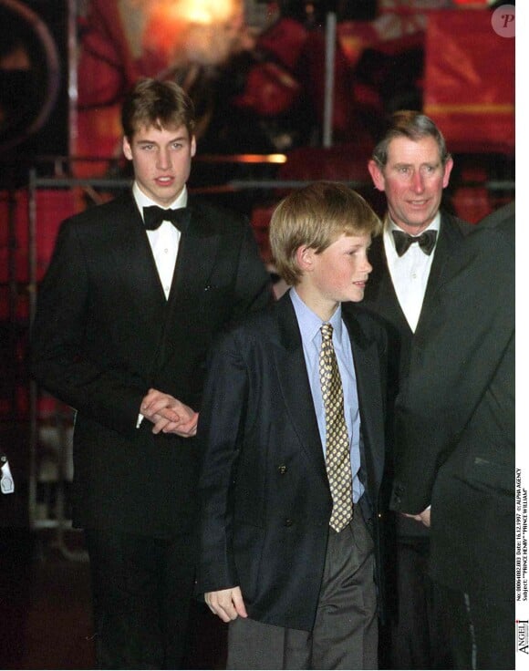 Les deux frères sont pourtant brouillés et le prince Harry ne parle plus beaucoup à son père.
Prince Harry et Prince William avec le Prince Charles - Avant-première à Londres.