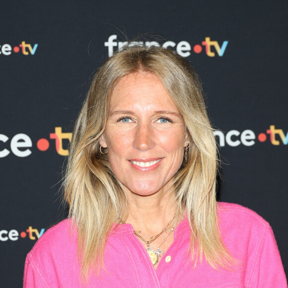 Agathe Lecaron au photocall pour la conférence de presse de rentrée de France TV à la Grande Halle de la Villette à Paris, France, le 11 juillet 2023. © Coadic Guirec/Bestimage